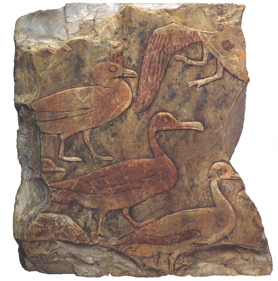 Relief Fragment Showing Waterfowl in a Clapnet