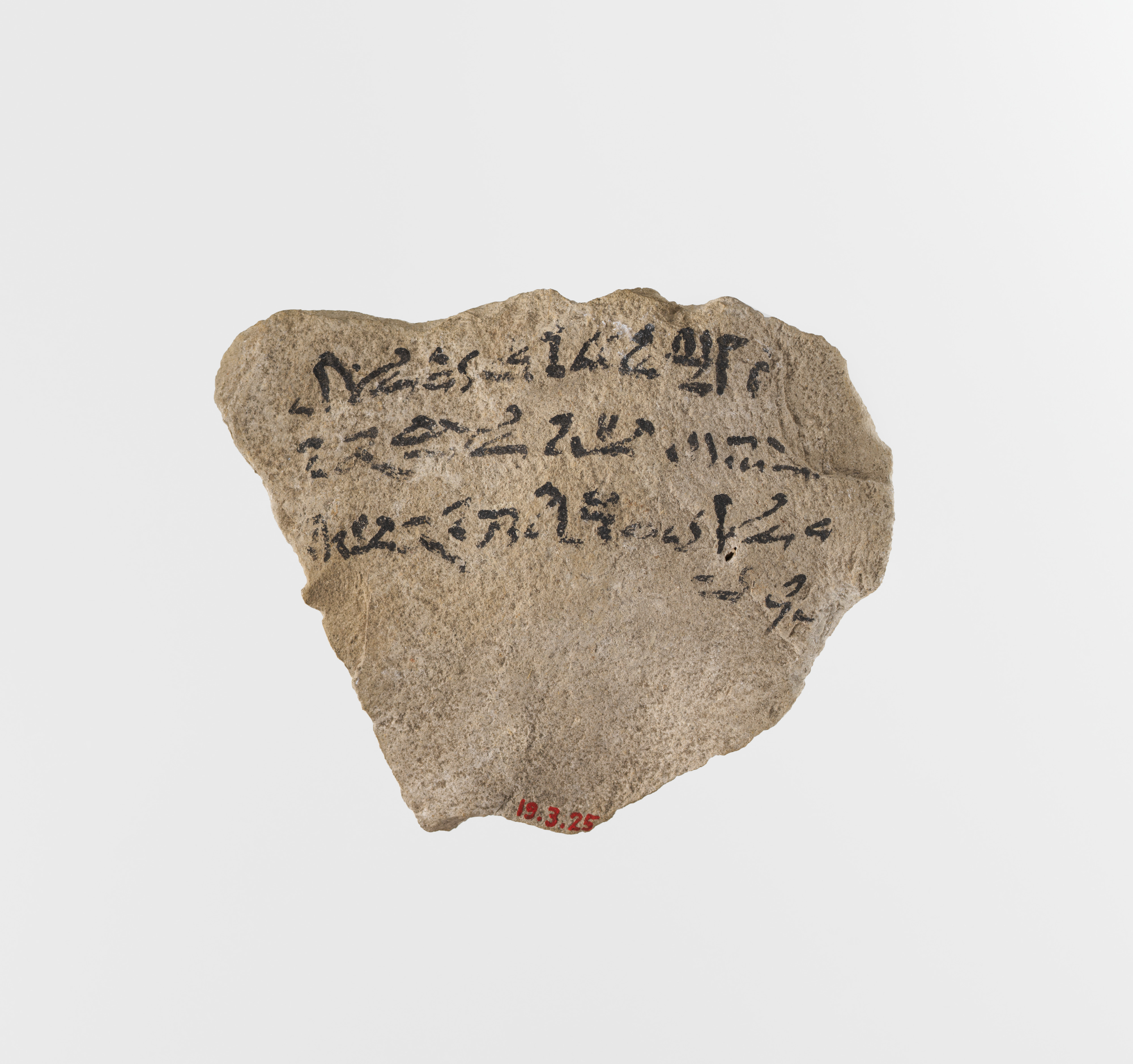 Ostracon with hieratic inscription