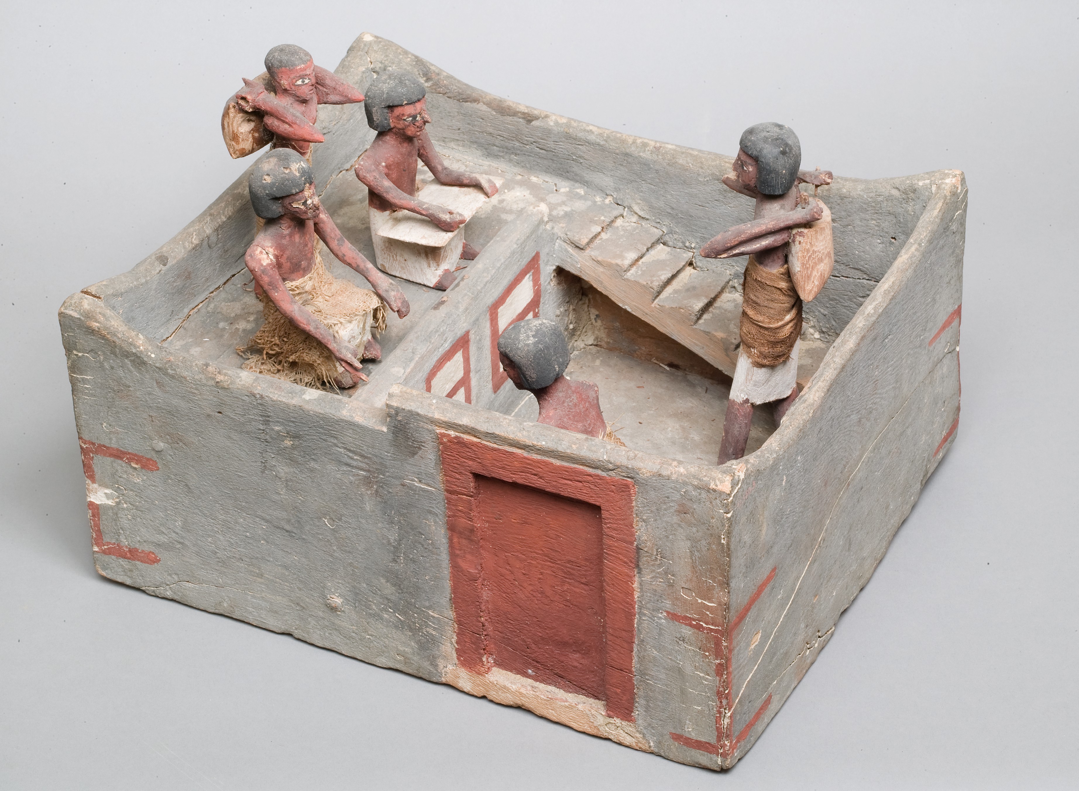 Model of a granary with scribe and overseer