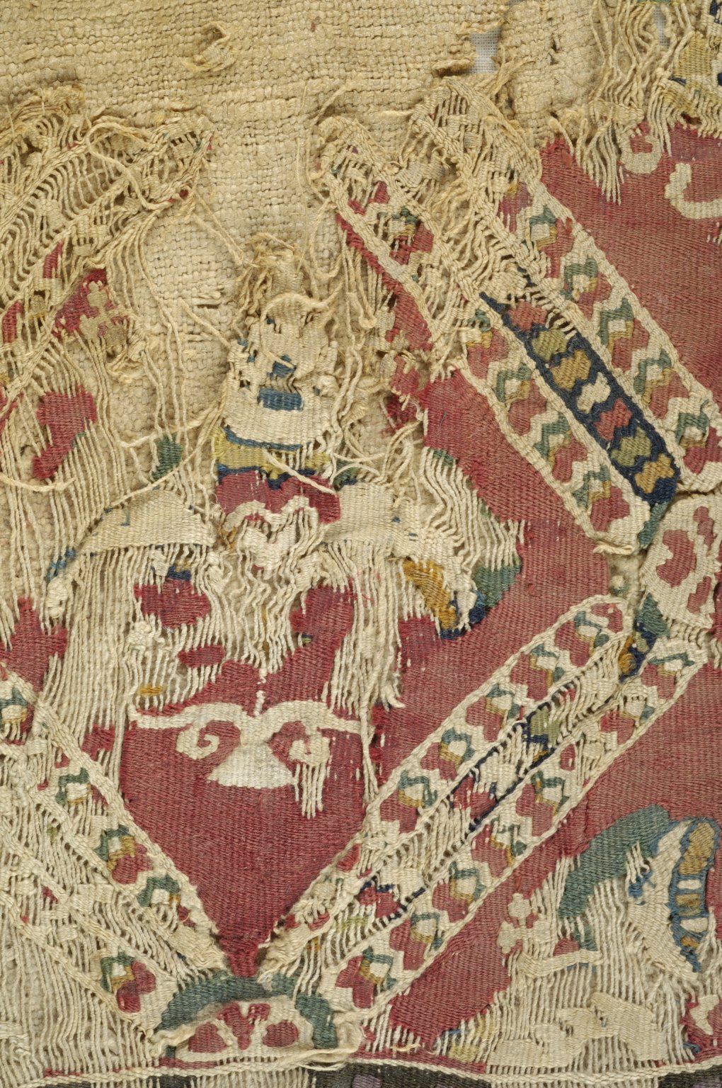 3 Fragments with Figural and Botanical Decorations